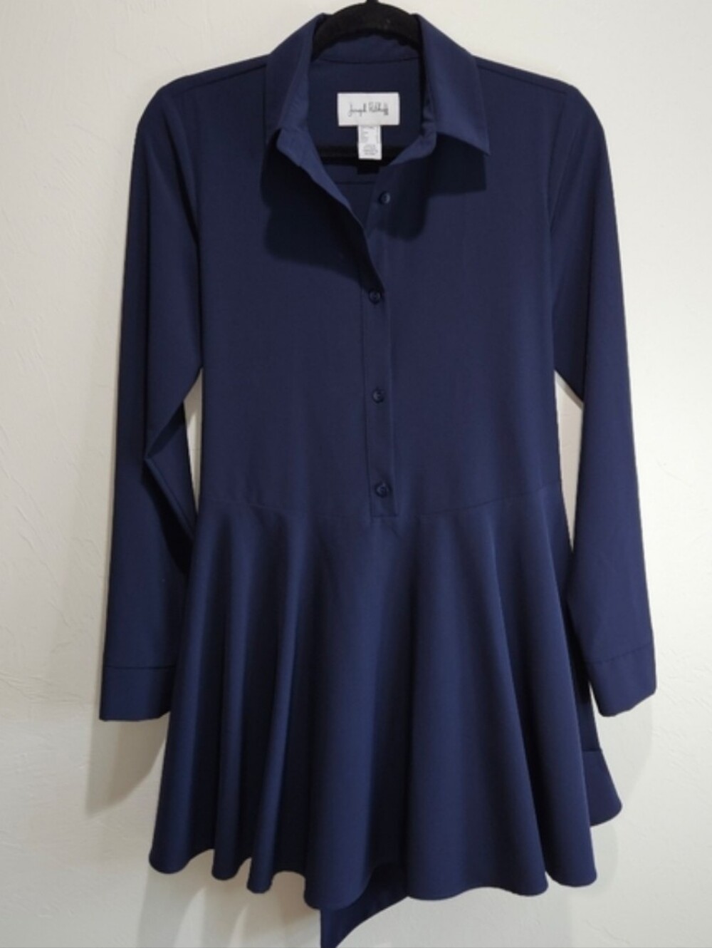 Joseph Ribkoff Tunic Blouse Midnight Blue Tie Front Womens Size 4 Top Short - Picture 6 of 11